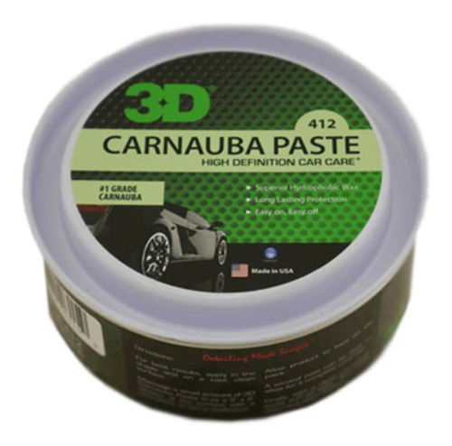 3d Paste Wax Cera De Carnauba En Pasta. Proteccion Y Brillo