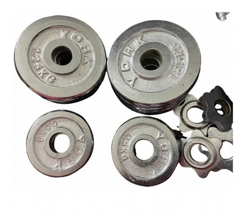 Imagen 3 de 7 de Set Mancuernas Maleta 20kg Pesas Hierro Barra+discos Unibles