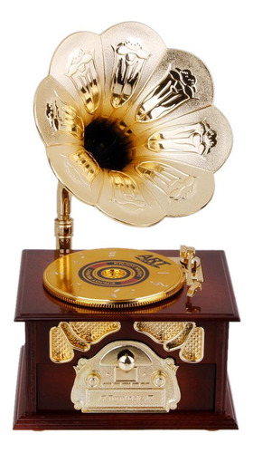 Caja De Música De Gramófono De Cuerno De Trompeta