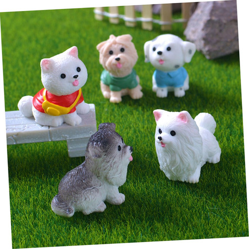 12 Piezas Perrito Paisaje Estatua De Perro En Miniatura