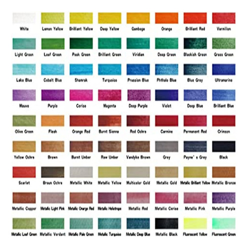 .. Juego De Pintura De Acuarela De 72 Colores Con 3