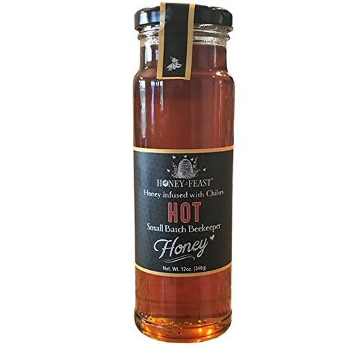 Gourmet Hot Honey - 12 Oz Tarro De Cristal. Cruda, Sin Filtr