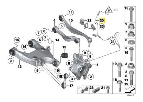 Sensor Frenos Abs Trasero Bmw 528i M5 550i 530i 520i 535i &