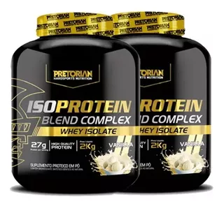 Suplemento em pó Pretorian Blend Complex Iso Protein Blend Complex whey protein Iso Protein Blend Complex sabor baunilha em pote de 4L pacote x 2 u