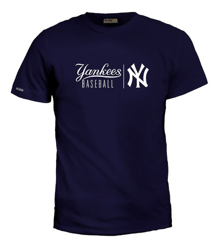 Camiseta Yankees Letras Baseball Horizontal Logo Eco