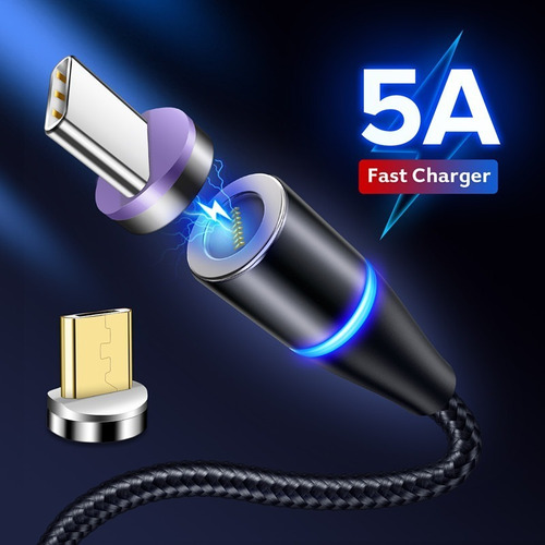 Imagen 5 de 10 de Cable Tipo-c Micro Usb iPhone Car Rápida 3a 5a 1 Mts X 2 Uds
