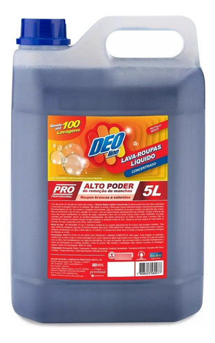 Sabão Liquido 5l Lava Roupa Alto Poder De Remoção De Manchas