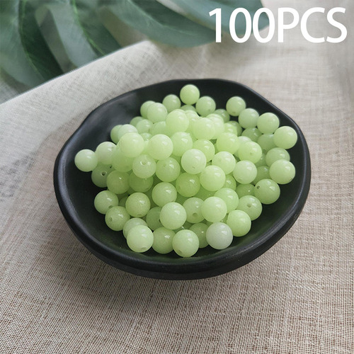 100 Pieces Acrylic Luminous Beads Spacer Beads For Arts 10mm