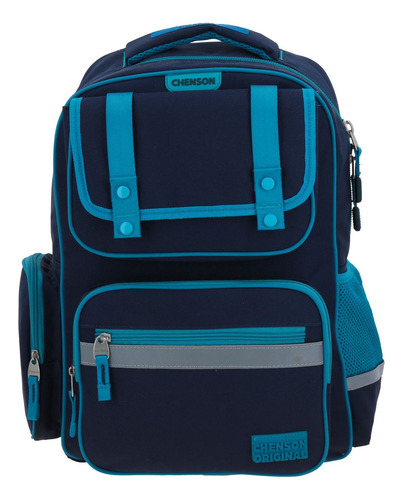 Mochila Grande Chenson Strong Escolar Azul Multiples Bosillo Azul