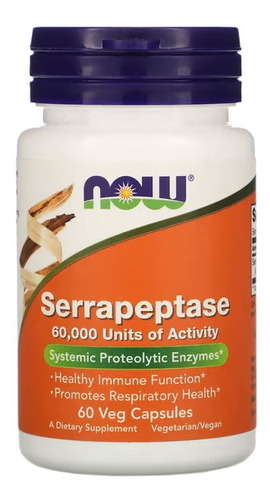 Serrapeptase Now Foods 60 Capsulas 60000 Units Of Activity 