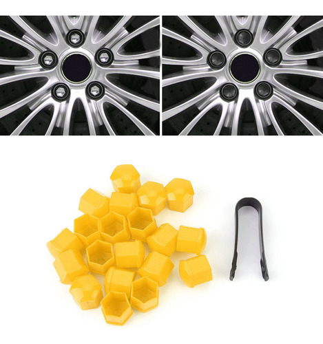 Protector De Tuercas Amarillas Para Ruedas De Coche, 20 Piez