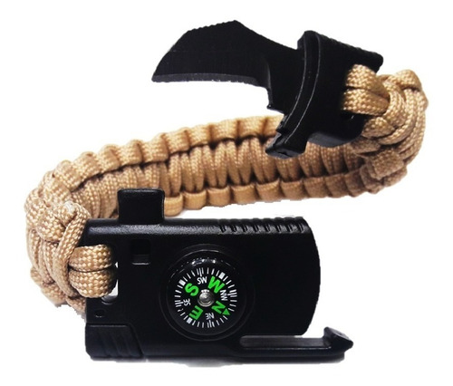 Camping Pulsera Navaja Silbato Paracord Supervivencia