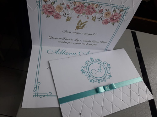 Imagem 3 de 5 de Convite Debutante 15 Anos E Casamento (60un)frete Grátis