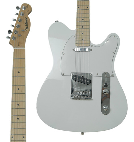 Guitarra Waldman Telecaster Gte100 Wwh Branco Cor White Material do diapasão Madeira de bordo Orientação da mão Destro