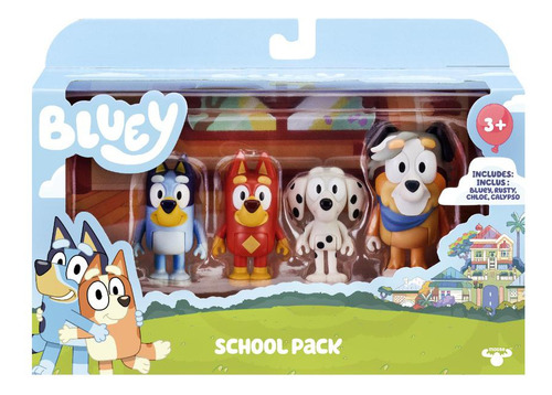 Set Figuras Bluey Escuela X 4 Und