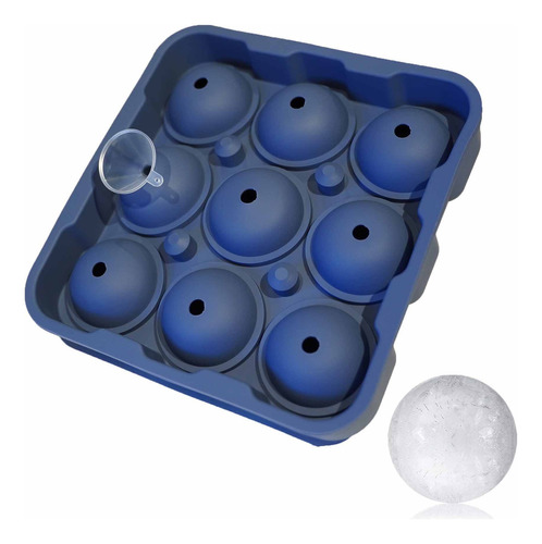Cubetera De Silicona Con Tapa Ionify Para 9 Esferas De 5cm Color Azul oscuro