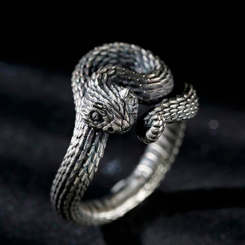 Regalo Anillo Ajustable Víbora Cornuda Serpiente Del Diablo