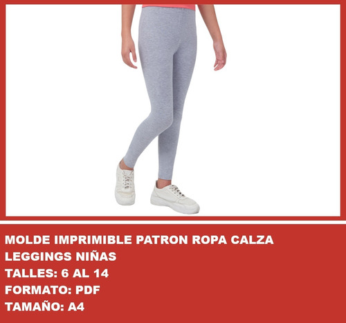 Molde Imprimible Patron Ropa Calza Leggings Niñas Promo 2x1