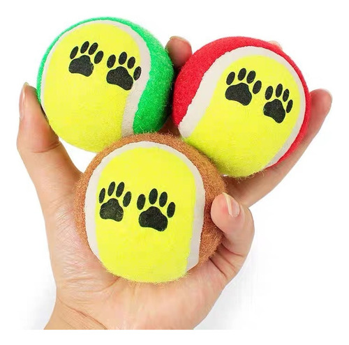 Juego Perro, Pelota Tenis Huella, Bola Entren. Resistente