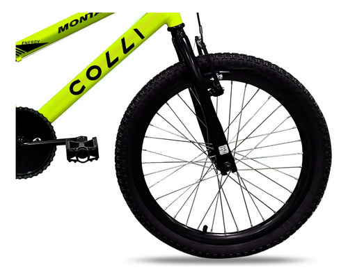 Bicicleta Colli Montadinha Aro 20 Selim Mobik Bagageiro Cor Amarelo Neon Tamanho Do Quadro 12