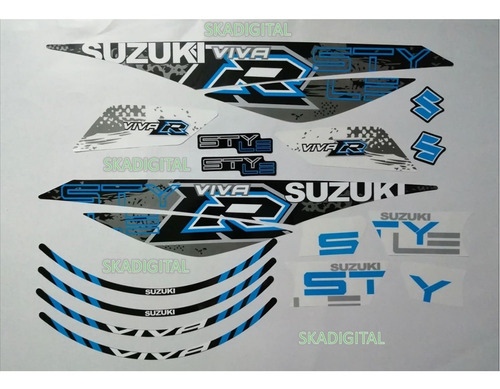 Kit Completo De Calcomanías Suzuki Viva R Style