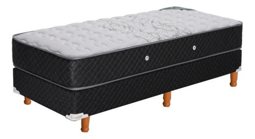 Sommier Cannon Resortes Doral 1 plaza de 190cmx80cm negro y blanco