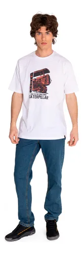 Polera Manga Corta Hombre Hs Traditi Graph11 Blanco Cat