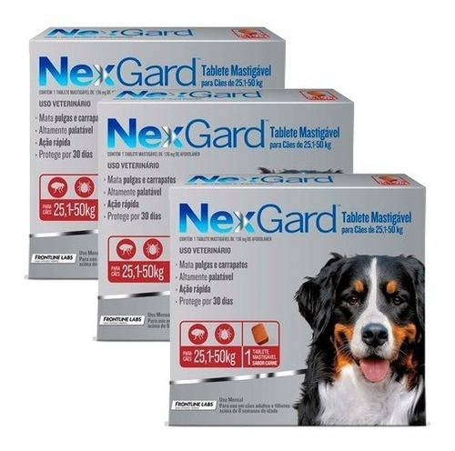 Pastilla Nexgard Perros 25 A 50 Kg Caja X 3 Comprimidos