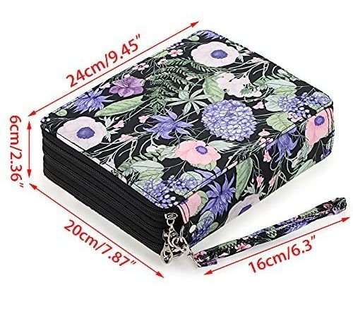 Estuche Para Colores Diseño Florales Con 120 Ranuras Con As