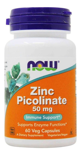 Now Foods Picolinato De Zinc Inmunidad 50mg 60 Vegcaps Sin sabor