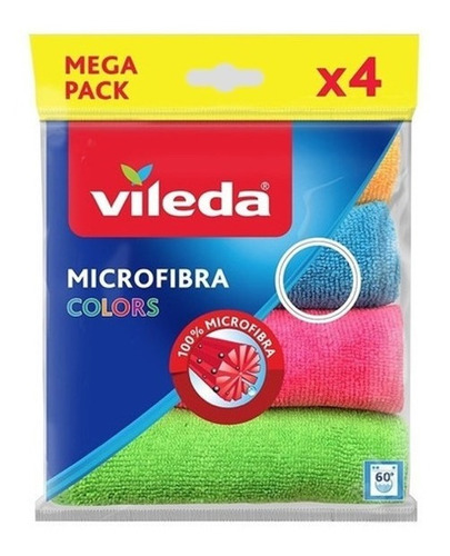 Paño Multiuso Microfibra Vileda Colores Pack 4un