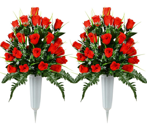 Flores Artificiales De Cementerio, Rosas Para Decoración De 