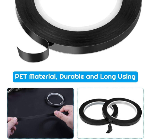 Pack De Rollos De Cinta Audab, 1/4'', Color Negro, X6 Piezas