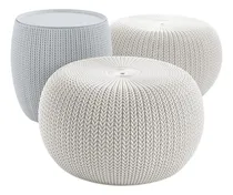 Comprar Set 2 Puffs + Mesa Keter Cozy Urban 41l Estructura Gris-blanco
