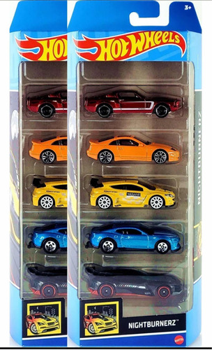 Pack 5 Autos Hotwheels Nightburnerz