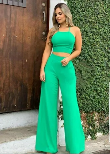 Conjunto Elegante Pantalón Bota Ancha Y Cuotas sin interés