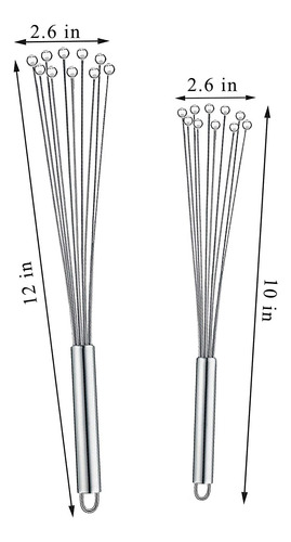 Juego 2 Batidores Acero Inoxidable Cocinar,(25,4 Cm+30,5 Cm)
