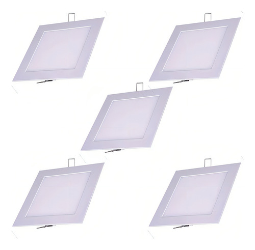 Kit 5 Painel Led Embutir 18w 22 Luz Branco Neutro 4000k 110V/220V