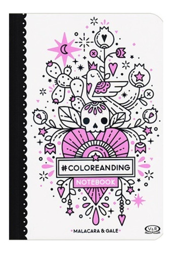 Libro Coloreanding Notebook Cuaderno Hojas Blancas - V&r