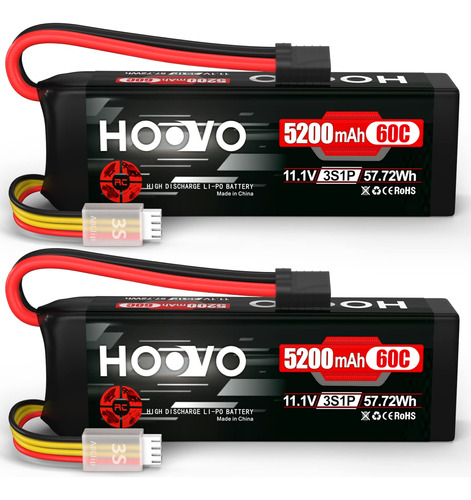 Hoovo Batería Lipo De 11.1 V 3s  Mah 60 C Con Enchufe Tr P.