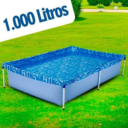 Piscina estrutural retangular Mor 001002 com capacidade de 1000 litros de 1.89m de comprimento x 1.26m de largura azul design água