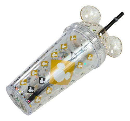 Vaso Plastico Con Tapa Y Popote Mickey Mouse Miniso 420ml