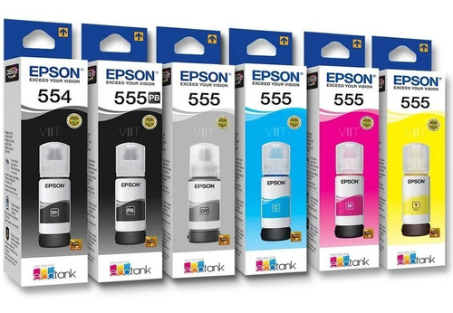 Combo Kit De 6 Tintas Epson T555 Original P/l8160/8180