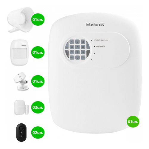 Imagem 2 de 7 de Kit Alarme Intelbras Anm 3004 St 4 Sensor Discadora S Fio Tf