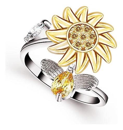 Anillo Giratorio Acero Girasol Ajustable