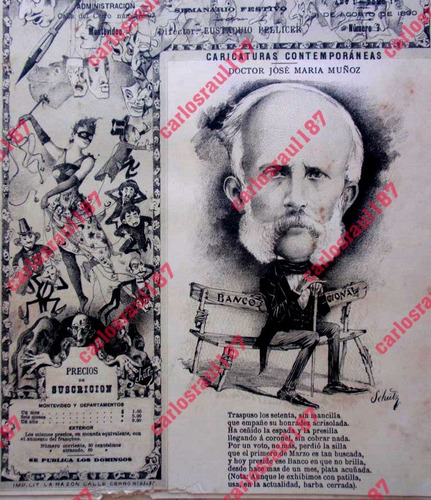 1890 Caricatura Jose Maria Muñoz, Turf Cocheria Modelo (Usado)