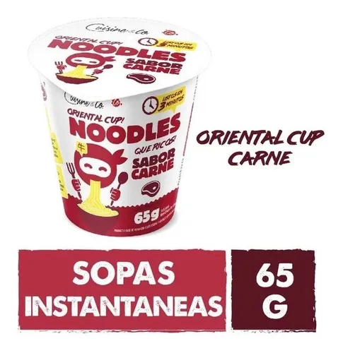 Fideos Oriental Cup Noodles Pollo 65g + Sopa Cuisine & Co