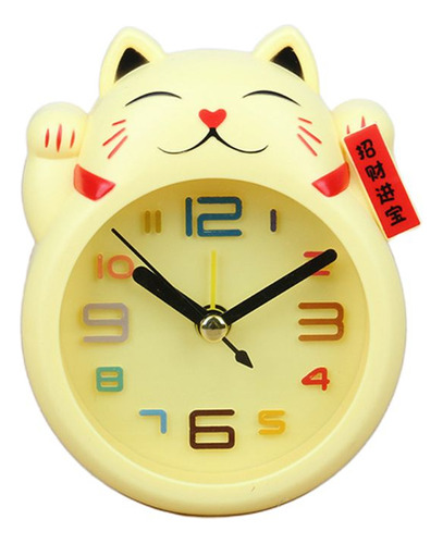 Reloj Chino Lucky For Cat Con Figura De Feng Shui En Color
