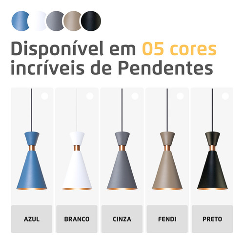 Kit 4 Pendente Luminária Mini Pequim Cinza 24cm + Led G45