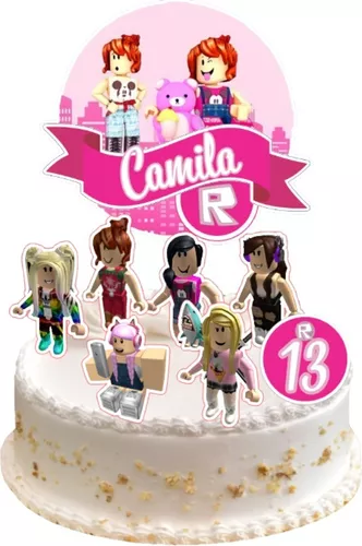 BOLO ROBLOX MENINA, BOLO ROSA